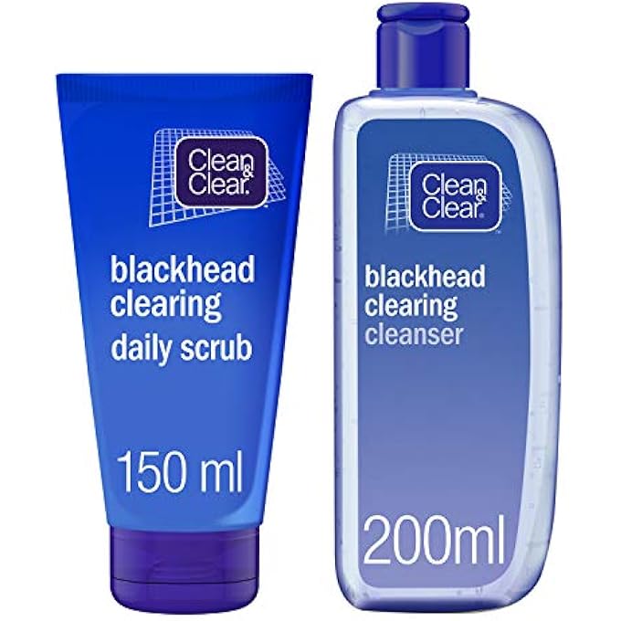 Clean & Clear BLACKHEAD CLEARING DUO, 200ML CLEANSER AND 150ML SCRUB, SALICYLIC ACID FORMULA TO PREVENT BLACKHEADS AND DELICATELY REMOVE DEAD SKIN - Image 1